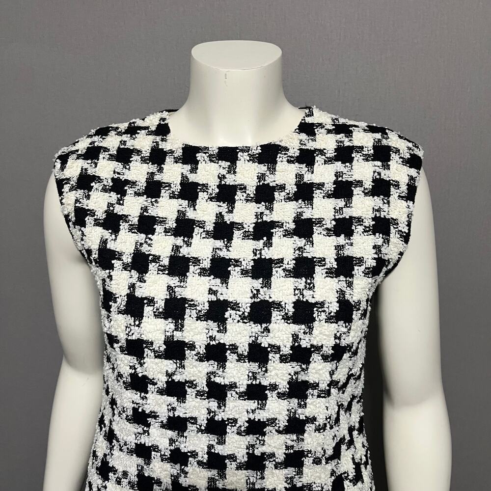 SOLD❌❌Vintage Houndstooth Tweed Houndstooth Print Dress Sz-10/12 (Large) - Picture 4 of 10